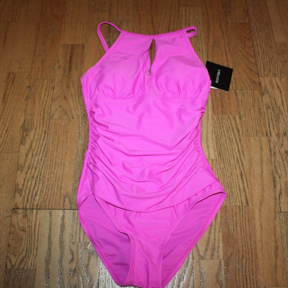 Ellen Tracy Swim Nwt Ellen Tracy High Neck Key Hole Tummy Control